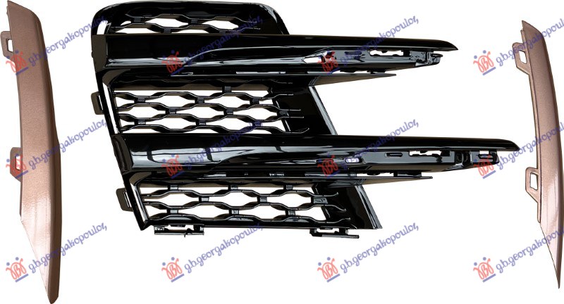 Grilă bară față (cu 2 benzi ornamentale aurii) (R-DYNAMIC)