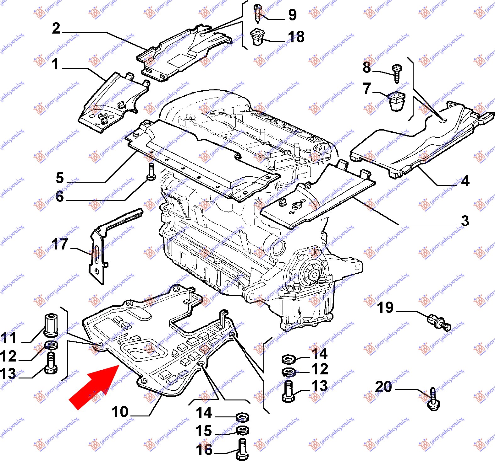 Scut motor din plastic față benzină -2003, poza 1 din 2