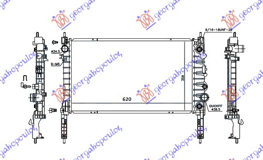 Radiator 1.4 turbo automată benzină (620x360x26)