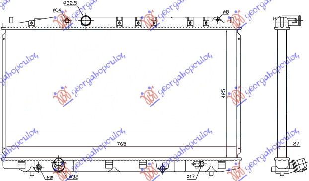 Radiator 2.2 diesel CDTi (425x791) (NRF)