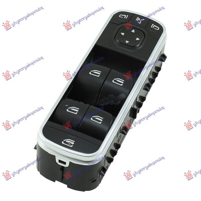 Comutator oglindă ușă rabatabil față (negru/cromat) (Quatern) (3pin)