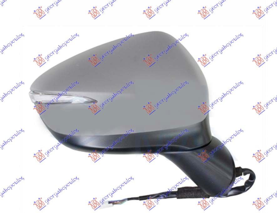 Oglindă electrică încălzită rabatabilă grunduită (cu semnalizare) (8 PIN) 2015- (calitate A) (sticlă convexă)