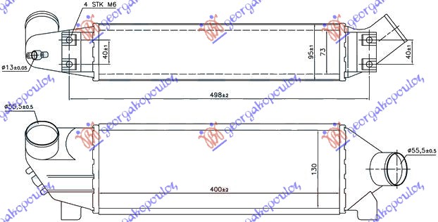 Radiator intercooler 2.0TDi (40x127x76)