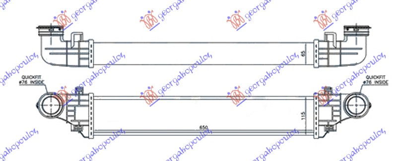 Radiator intercooler 1.8i-16VKOMP - 2.7-3.2CDi (65x113)