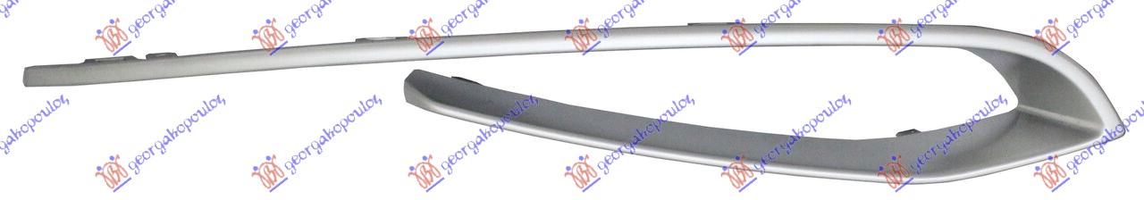 Bandă ornamentală grilaj lateral bară față (modern) argintiu