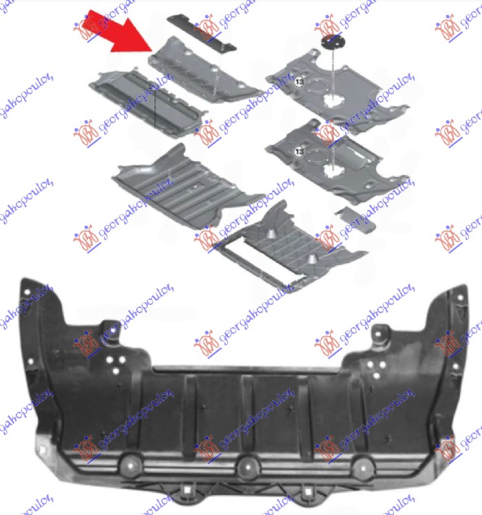 Scut motor spate plastic (AWD)