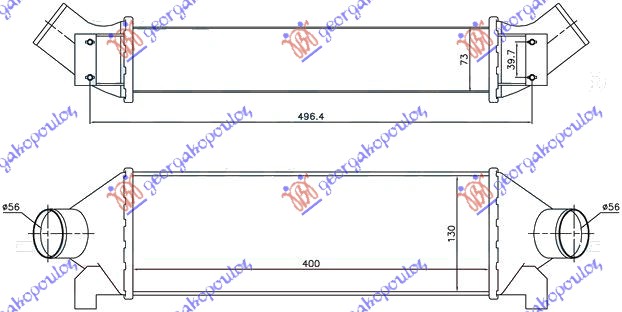 Radiator intercooler 2.4 DIESEL. (40x127x76), poza 1 din 2