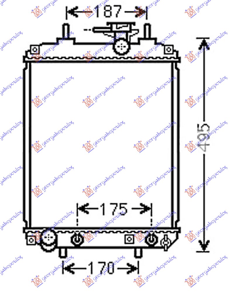 Radiator 1.0-1.3-1.5 benzină manual/automat (400x310) (KOYO)