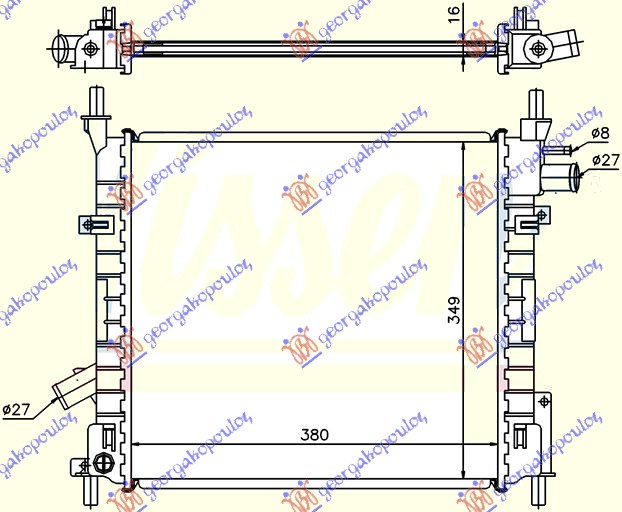 Radiator - A/C (380x355)