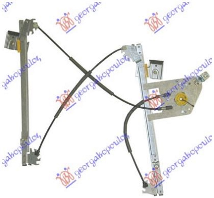 Macara geam față electrică 4/5D (fără motor)