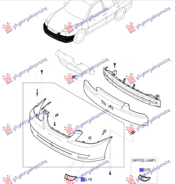 Grilă bară față (fără gaură proiector)